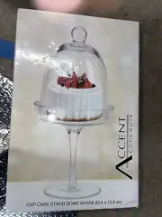 Glass Cup Cake Stand & Dome