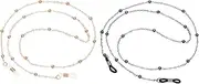 [uxcell] Eye Glasses Holders Around Neck, Rose Gold, Black Metal Bead Eyeglasses Strap Fashion Stylish Beaded Lanyard Glasses Chain for Women Sunglasses Old Lady Glass, 1 Pcs