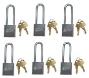 6-PACK American Lock Keyed Padlock 3/4 in Rectangle Silver A5202