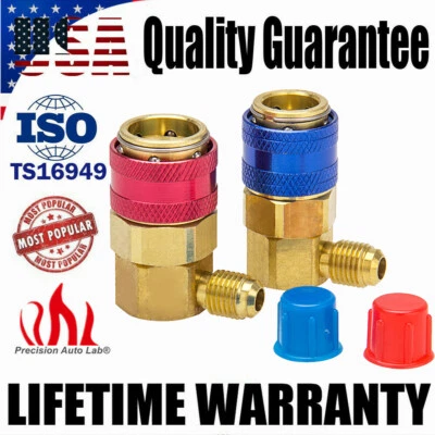 Car 1/4" A/C Manifold Gauge Conversion Kit High / Low Quick Coupler Adapte USWC (for: Audi)