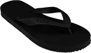 [fipper] Slipper BASIC Rubber Thongs, Black, Men’s sizes - Authentic Brand with a colourful history (Black, 12UK,13US)