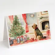 Airedale Terrier Christmas Greeting Cards Pack of 8 Blank Cards with Envelopes