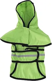 Dog Raincoat Waterproof Reflective Stripe Hooded Polyester Pet Rain Cape Jacket Breathable Light Weight for Dogs (M)