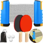 Ping Pong Paddles Set, All-In-One Portable Table Tennis Set with Retractable Net
