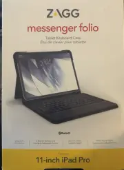 ZAGG - Messenger Folio Keyboard Case for Apple iPad Pro 11 inch - Black