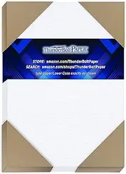 150 Sheets Bright White Fine Linen 80lb Cover Stock Paper 5.5 X 8.5 Inches Half Letter Size - 80 lb/Pound Card Weight - Fine Linen Textured Finish - Quality Cardstock