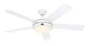 Ceiling Fan Light with Remote Control Fan Titanium White Pale Grey 132 CM