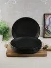 Melamine Matt Black Dinner Plates (10 Inch)-Set of 6