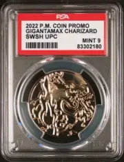 PSA 9 MINT Gigantamax CHARIZARD Sword And Shield Promo UPC Metal Coin Pokemon