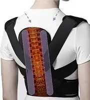 Adjustable Corrector Brace Belt Shoulder Waist Back Support Humpback Improve 2plates (Color : Black, Size XL Code)
