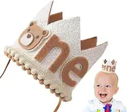 Birthday Party Bear Crown | Toddler Party Hat Bear Crown for First Birthday | Photography Cartoon Props Photo Booth Ornament for Bedroom, Living, Parks