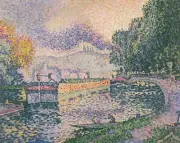Paul Signac - The Tugboat Giclee Fine Art Print on Canvas Wall Decor 36"