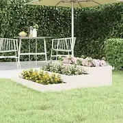 Raised Garden Bed, Elevated Planter Box Plant Container White 107x107x27 cm Solid Wood Pine