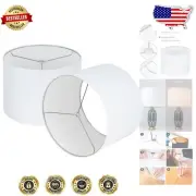 Elegant 16-Inch White Linen Lampshades, Easy Assembly for Table and Floor Lamps