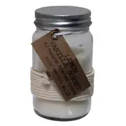 1pce Solid Glass 5% Oil Scented Candle in Mason Style Jar with Sealed Lid and Roap Motif 9x5cm