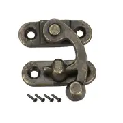 2pcs Vintage Lock Clasp Right Latch Hook Hasp Swing Arm Latch Plated 33mm x 28mm