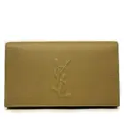 Saint Laurent Women's YSL Belle de Jour Beige Leather Clutch Bag