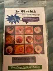 Quilt pattern In Circles applique raw edge colorful wall hanging Art Gallery