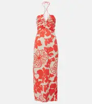 [Faithfull] Faithfull Tortugas floral linen maxi dress AU 8 red