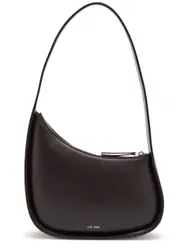 The Row Half Moon Leather Shoulder bag - Dark Brown ONE SIZE