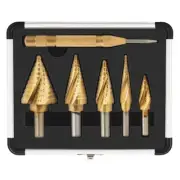 ZELCAN Step Drill Bits, HSS 5PCS Titanium Step Drill Bit Set, Spiral Grooved ...