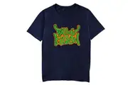 Billie Eilish Unisex Adult Graffiti Cotton T-Shirt (Navy Blue) - UTRO5533