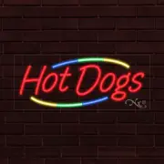 NEW "HOT DOGS" w/BORDER 30x12x1 INCH LED FLEX WINDOW/WALL INDOOR SIGN 30813