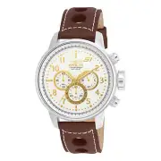 Invicta 16010 Gent's S1 Rally Chrono White Dial Brown Band Watch