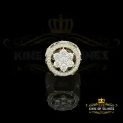 Yellow Silver Cubic Zirconia 16.50ct Men's Adjustable Ring From Size 9 to 11