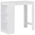 Wooden Bar Table Industrial Wood Kitchen Shelf Cafe Pub High Dining Desk White