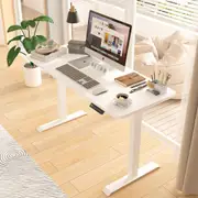 Advwin Electric Standing Desk Adjustable Height Ergonomic Stand Up Desk Motorised Sit Stand Desk 120cm Splice Board White