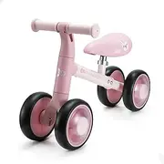 Kinderkraft Cutie Balance Bike, Learning Wheel, Children's Balance Bike, No Pedals, Wheels with LED Lights, Modern Design, Safe Construction, for Children from 1 Year, Pink
