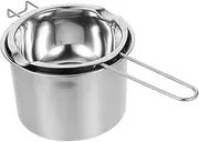 1Set Double Boiler Melting Pot Stainless Steel Chocolate Cheese Candle Wax Melting Pot Capacity Lightweight Portable Design for Easy Heating Melting