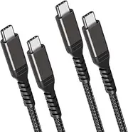 【2 Pack】(50CM/1.6FT) 100W Short USB C to C Cable T Tersely Type C PD Fast Charging Cord for iPhone 16/15 Pro Max/Pro/Plus, for Samsung S24/S23/A55/Fold 6/Flip 6, for Pixel 9/8 Pro, for iPad MacBook