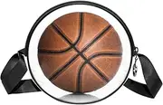 [FVQL] Round Crossbody Bag Purse Messenger Bag Shoulder Bag, basketball pattern