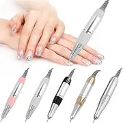 Nail Drill Handpiece Electric Nail Cutter: Electric Acrylic Gel Polishing Machine Replacement Nail Drill Handle Electric Nail File Drill Tool (White)