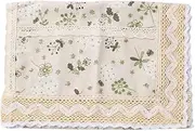 [GORGECRAFT] 100×35CM Microwave Oven Top Cover with Storage Pockets Dustproof Cotton Linen Machine Protector Decorative Kitchen Appliance Cover for Decor Appliance Dust Control (Old Lace Flower)