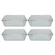 Pyrex Simply Store 7212 Rectangle 11 Cup Clear Glass Food Storage Dish (4-Pack)
