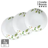 在飛比找PChome24h購物優惠-CORELLE 康寧綠野微風8吋平盤三入組