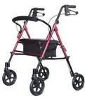 Folding height adj Elderly Walking Frame Rollator Seat Walker MAX 158Kg