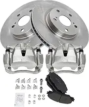 TRQ Front Brake Calipers Ceramic Pads & Rotors Compatible with Vibe tC Corolla Matrix RAV4
