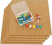 MIVIDE 20PCS Cork Tile Boards for Walls, Self Adhesive Cork Board Tiles, Corkboards Wall Tiles with Push Pins for Notice, Pictures, Photos, Drawing Display (18X18X0.6CM)