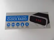 Gabba Goods Bluetooth FM Dual Alarm Clock Radio Black New