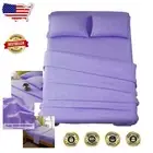 Hypoallergenic Lavender Bed Sheets - Wrinkle-Free 1800 Thread Count, 4 Piece Set