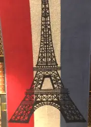 Vintage Tastemaker By Stevens Eiffel Tower France Beach Bath Towel