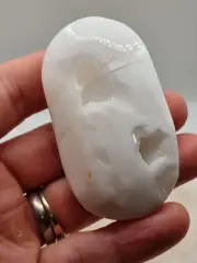 53g Druzy White Snow Agate Palm Stone Crystal sphere Tower Gemstone Healing