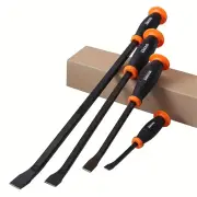 "Heavy Duty Pry Bar Industrial Grade With Angled Tip Protective Hammer dunt Cap Handle For Lifting And Prying 8""/12""/18""/"