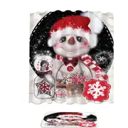 Adorable Christmas Snowflake Wishes Snowman Shower Curtain