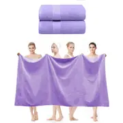 LINENOVA 2Pcs 650GSM 100% Cotton Bath Sheet Set(Lavender)