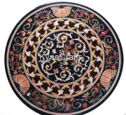 Pietra Dura Art Patio Table for Restaurant Decor Round Marble Dining Table Top